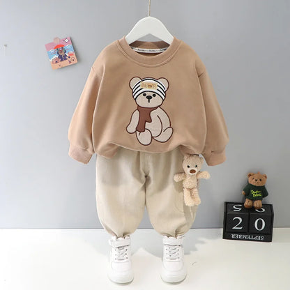 Baby Clothes Suit Autumn Boys Clothing Children Tracksuits Kid Cartoon bear Top Pants 2Pcs/Set 0-5years Casual Costume Kids Set
