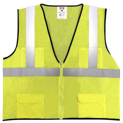 Safety Main 05EAMYZ Economy Vest, Class 2, All Mesh, Hi-Vis Yellow, Pack of 10