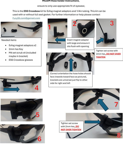 MILSIM Anti-Fog hose holder and tubing (ESS Crossbow fit)