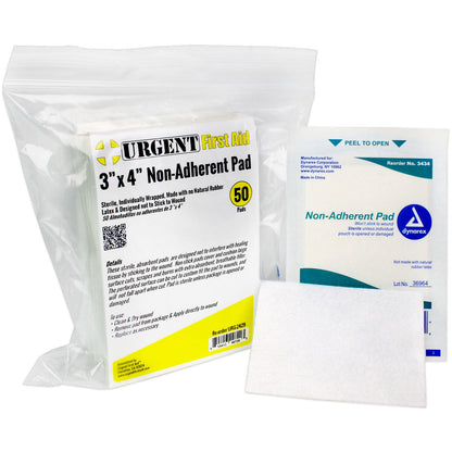 3"x4" Non-Adherent Pad, 50 Per Bag