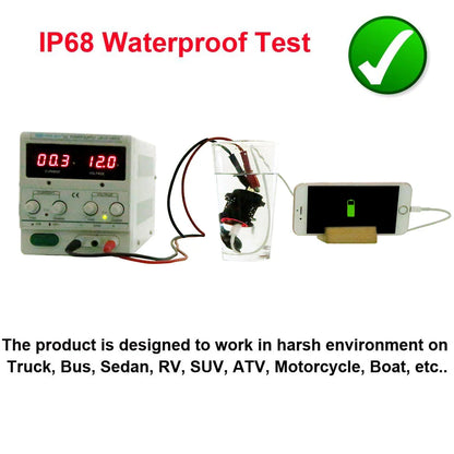 Car Charger USB Vehicle DC12V-24V Waterproof Dual USB Charger 2 Port Power Socket 5V 2.1A/1A car-charger