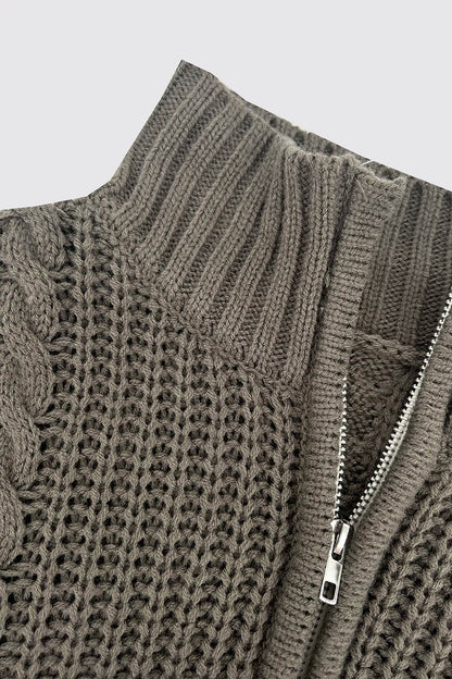 Autumn/Winter Retro Casual Half Zipper Sweater