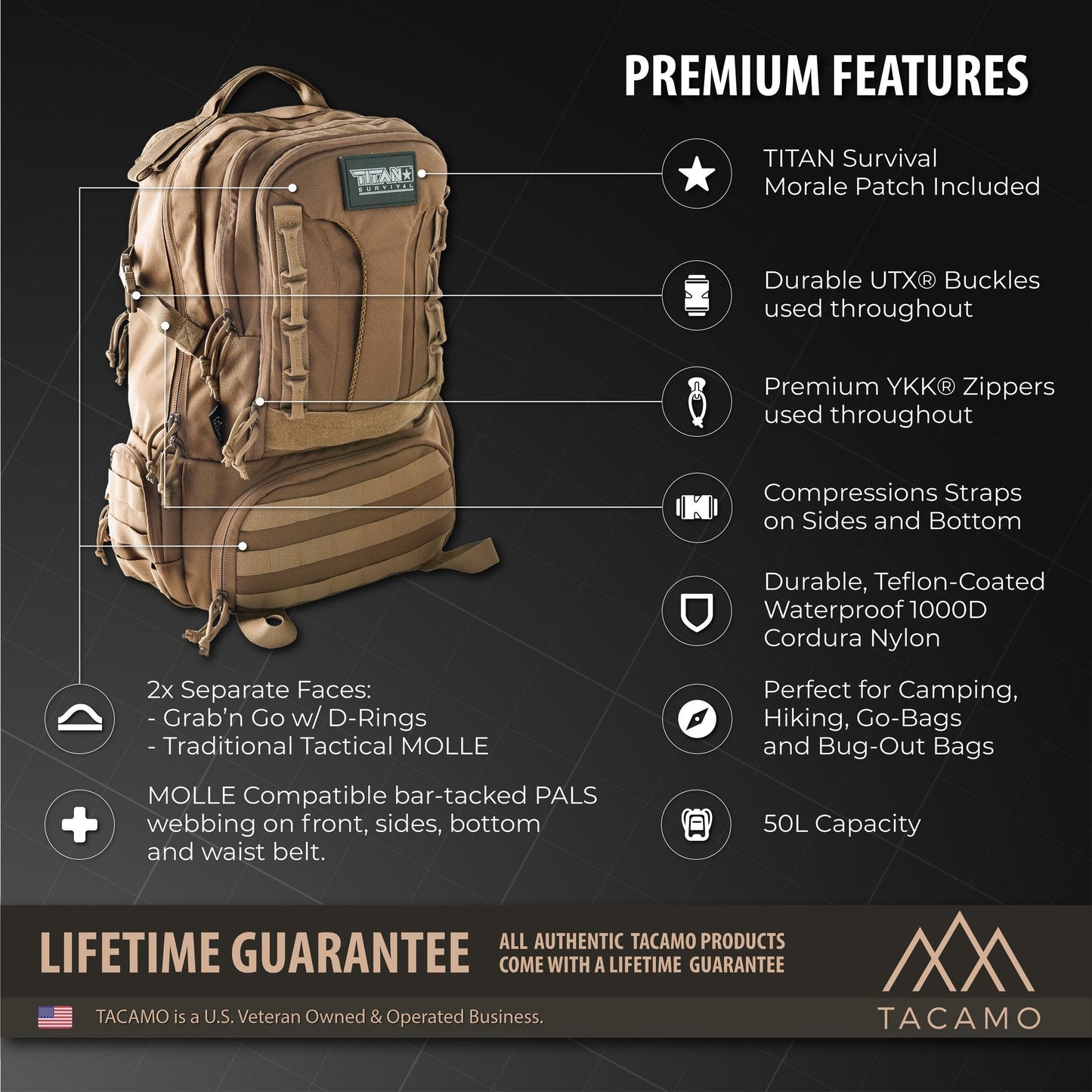 50L 72-Hour Tactical Backpack
