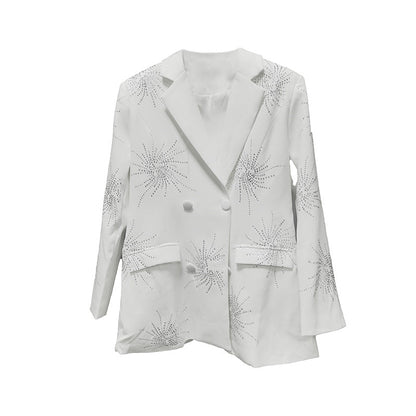 Black high-end suit jacket for women loose fitting suit for women