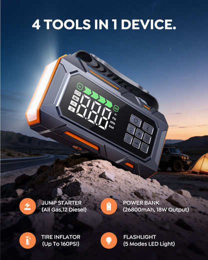 【New Arrivals】Buture Beta09 Jump Starter with Air Compressor丨8000A Powerful Start, 16-in-1 Roadside Kit