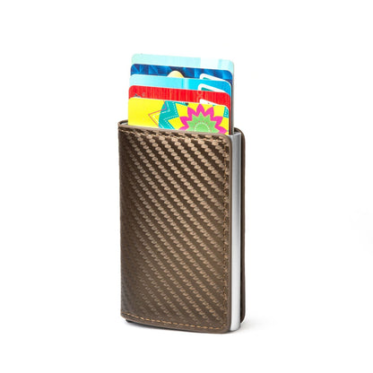 Carbon Fiber Anti-Magnetic Card Case Aluminum Alloy Card Box RFID Anti-Magnetic Wallet Card Holder