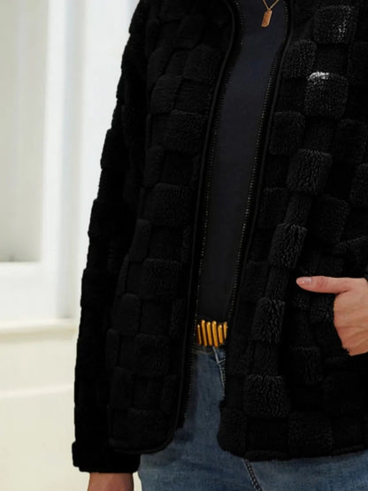 Checkered Zip Up Jacket