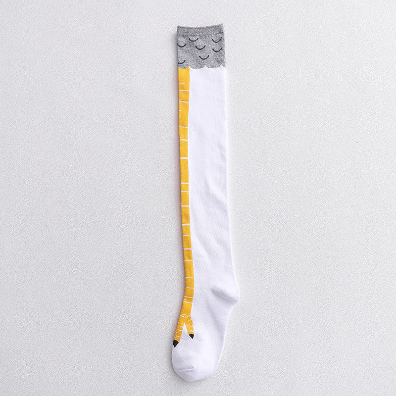 Chicken Claw Socks Women's Over Knee Socks Ostrich Pattern Knee Legs Chicken Feet Long Tube