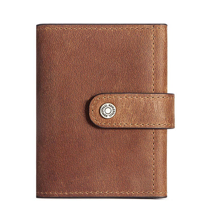 Coin Purse Metal Card Case Leather Card Sleeve ID Sleeve Leather Credit Card Holder