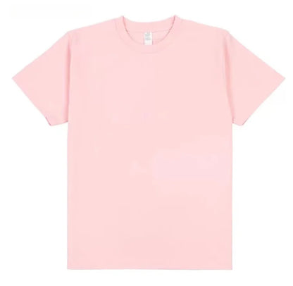 100% Cotton GSM 250G Men's T-shirt Summer Heavy Solid Color Round Neck Short Sleeve Basic Top Men's T-shirt