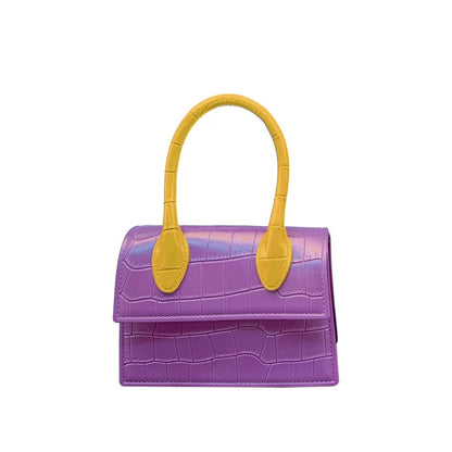 Fashion Crocodile Pattern PVC Women Top Handle Purse Jelly Color Brand Crossbody Bag  Summer Mini Beach Handbag