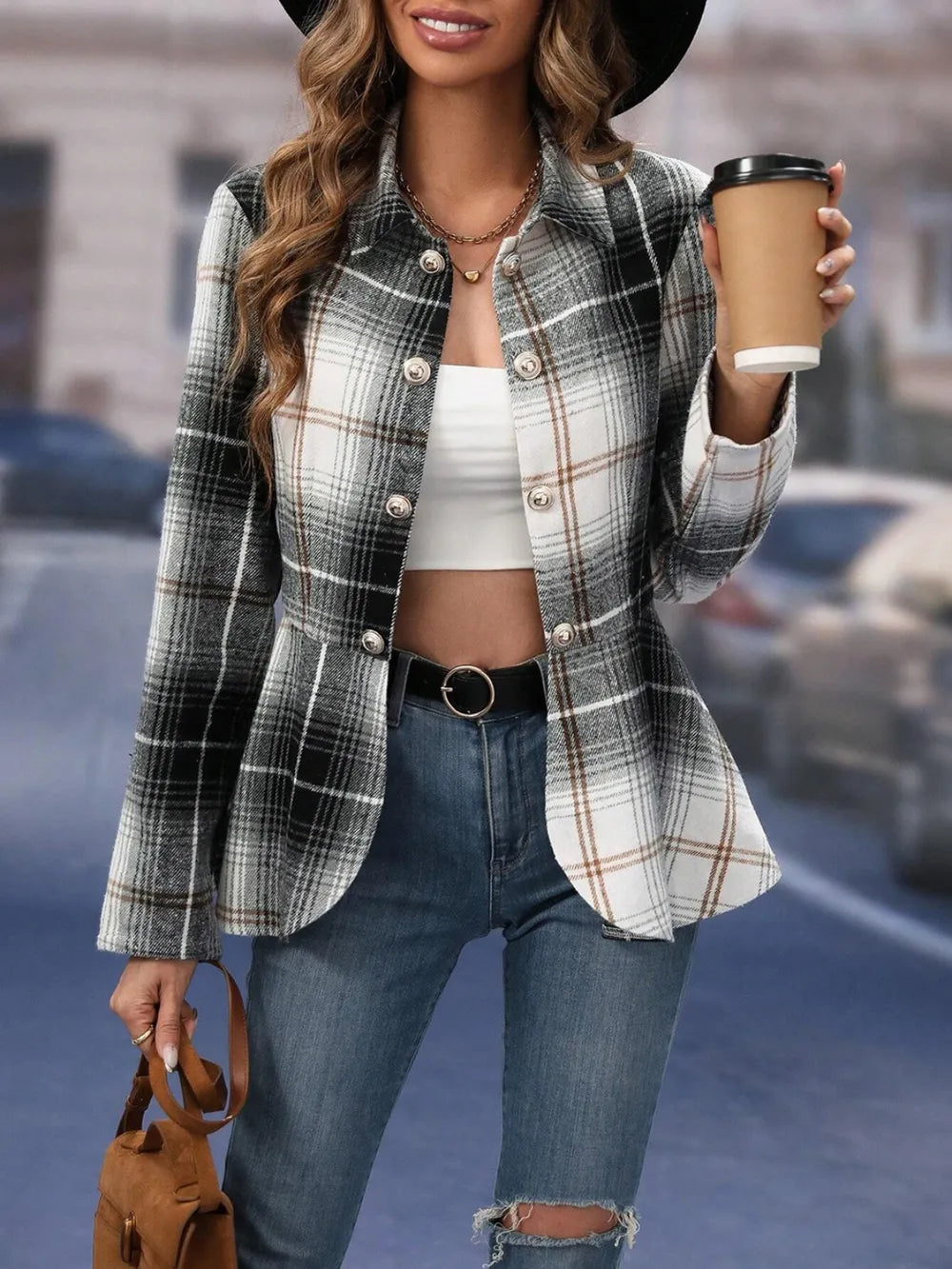 Fashionable women's clothing elegant commuting woolen suit slim fit jacket