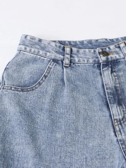 High Waist Straight Leg Jeans