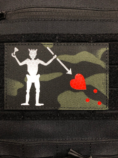 3” x 4” Blackbeard Flag Patch Glow in the Dark reflective