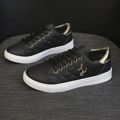 Little white shoes for women, lightweight, simple, fashionable, low top, flat bottom, versatile, women's trendy sports shoes