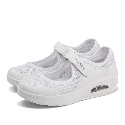 Outdoor large-size mesh shoes rocking shoes women's shoes air cushion mesh shoes sneakers foot covers