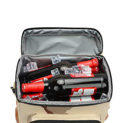 Outdoor Oxford cloth square waterproof camouflage insulation bag wear-resistant portable work convenient lunch box bag