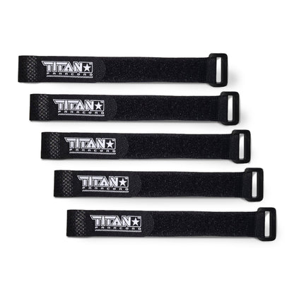 Paracord Fasteners, Hook & Loop, 5-Pack | BLACK