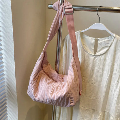 Pleated Dumpling Crossbody Bag