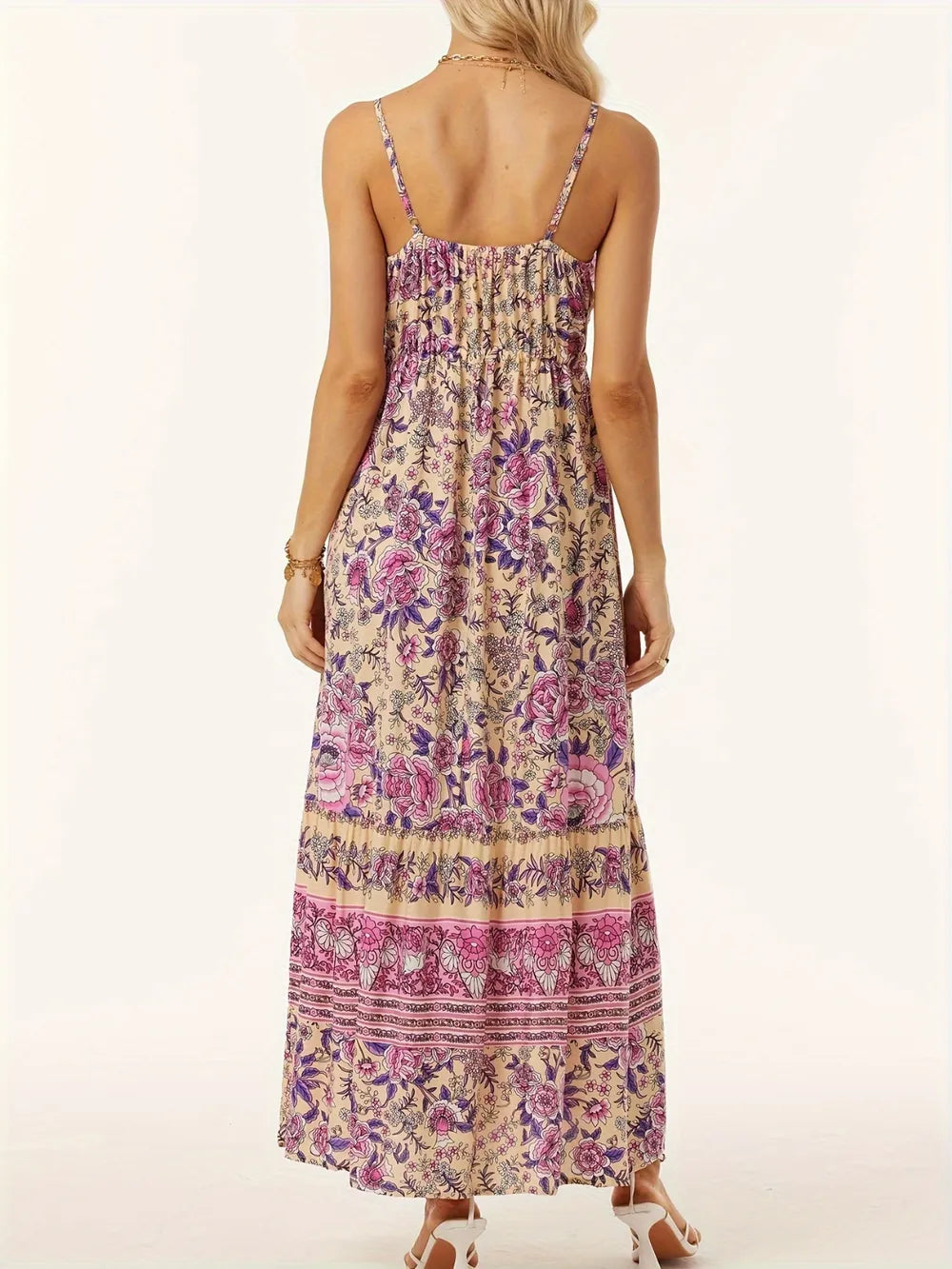 Printed Scoop Neck Dress