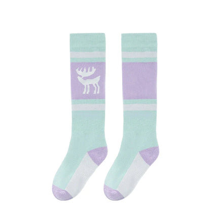 Wool Blend Kids Ski Socks, Knee-high Warm Thermal Snowboard Skating Socks for Boys & Girls