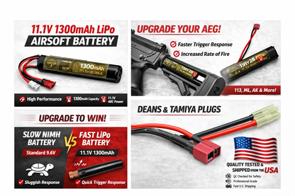 Fury28 11.1v 1300mah 40c Lipo battery stick type AEG