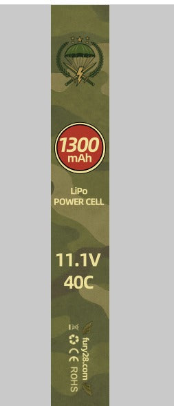 Fury28 11.1v 1300mah 40c Lipo battery butterfly split type