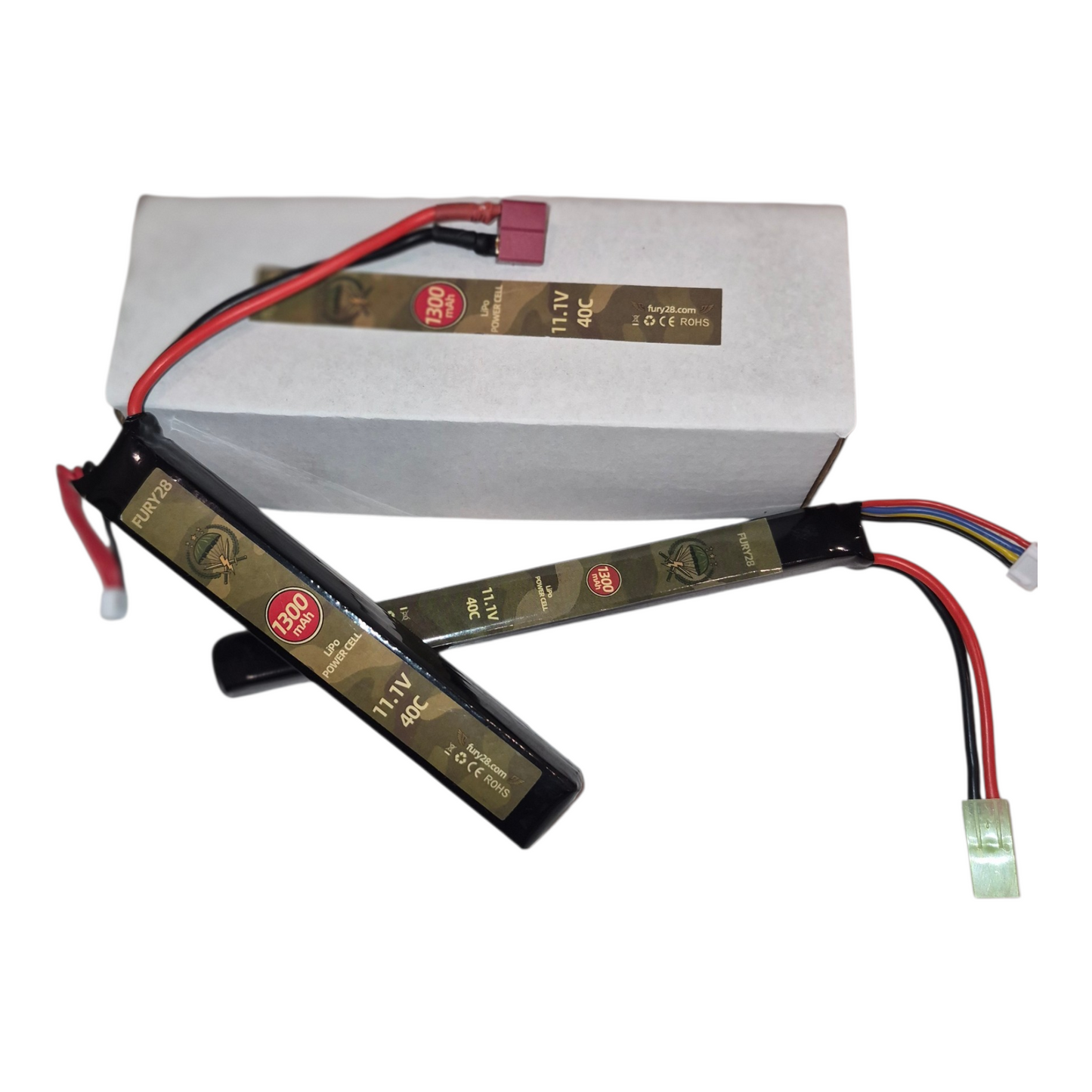 Fury28 11.1v 1300mah 40c Lipo battery butterfly split type