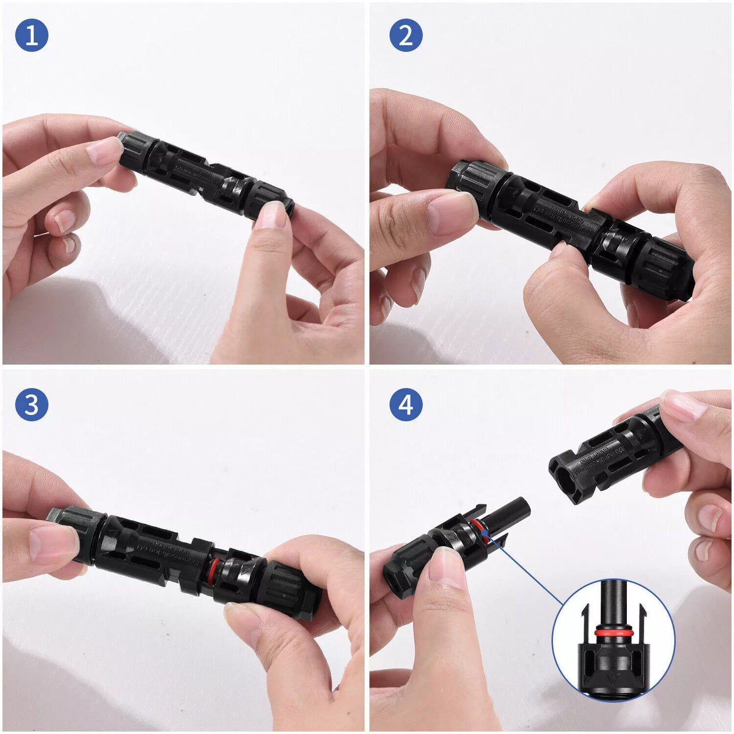 10/20/50/100/200 Pairs Male Female Solar Cable Connectors For DIY Solar Panel US