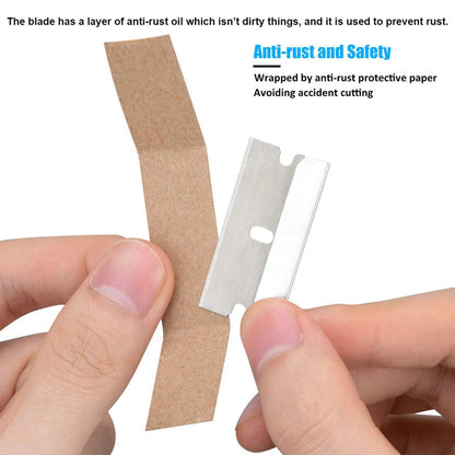 100 PCS Razor Blades Single Edge Extra Sharp Heat Treated Safety Knife Scrapers