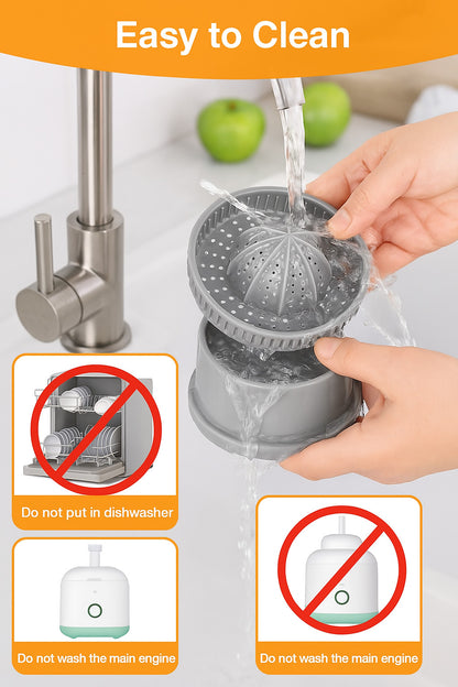Electric Citrus Juicer Rechargeable Hands-Free Masticating Orange Lemon Squeezer