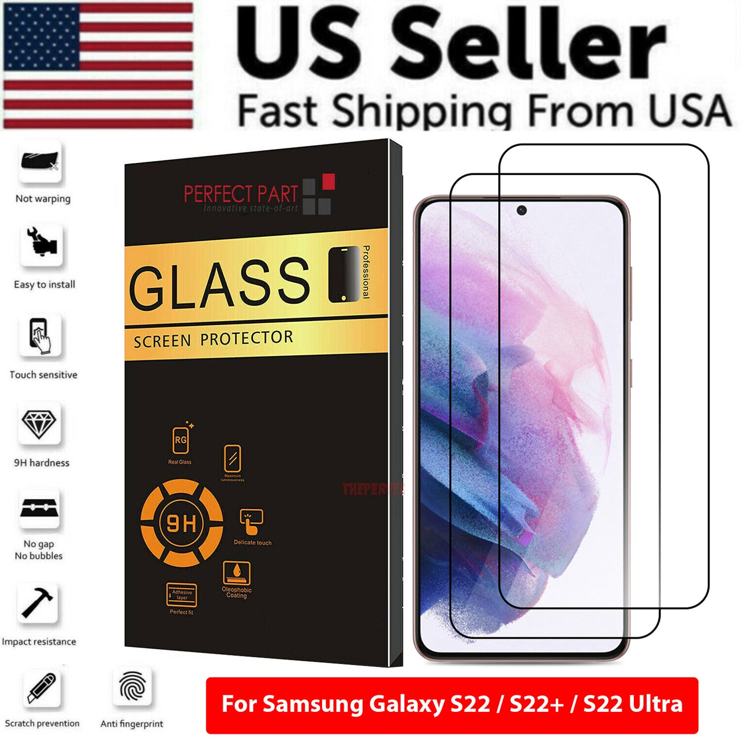 For Samsung Galaxy S25 S24 S23 S22 PLUS ULTRA Tempered Glass Screen Protector A+