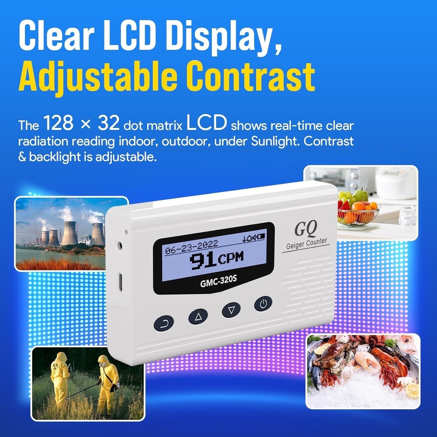GQ GMC-320S Nuclear Radiation Detector Geiger Counter Dosimeter  Digital Monitor