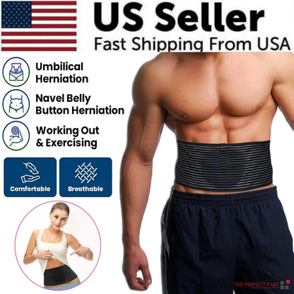 Umbilical Hernia Belt for Men and Women Abdominal Support Binder with Compress