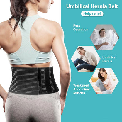 Umbilical Hernia Belt for Men and Women Abdominal Support Binder with Compress