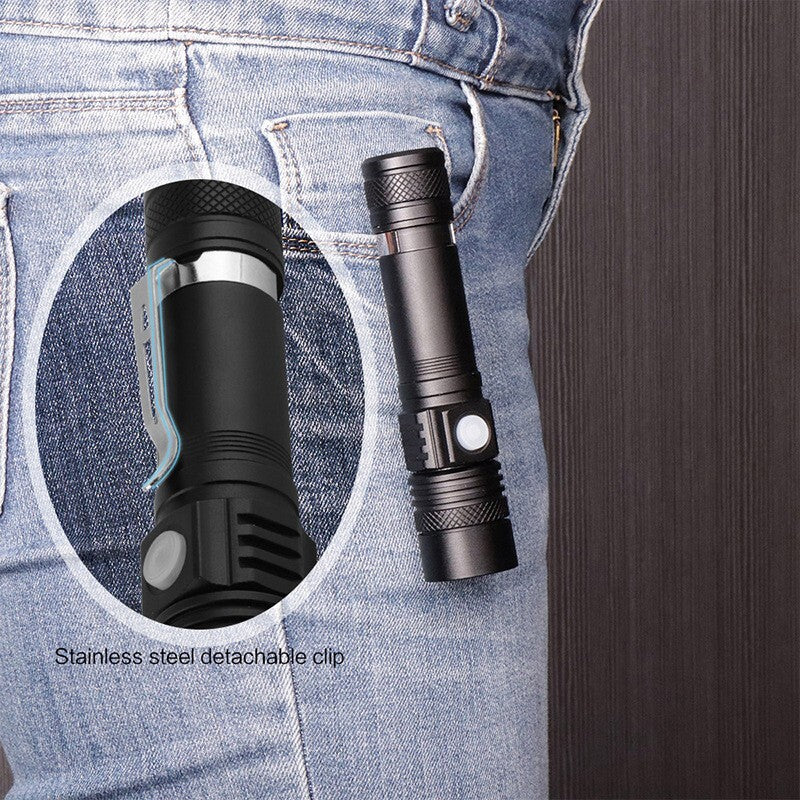 Rechargeable 990000LM LED Flashlight Tactical Police Super Bright Torch Zoomable