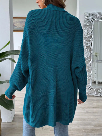 Simple and fashionable loose sweater with pearl nail beads cardigan