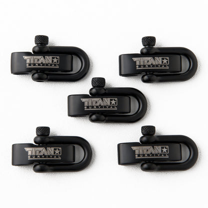 Stainless Steel D-Shackles, 5-Pack | BLACK