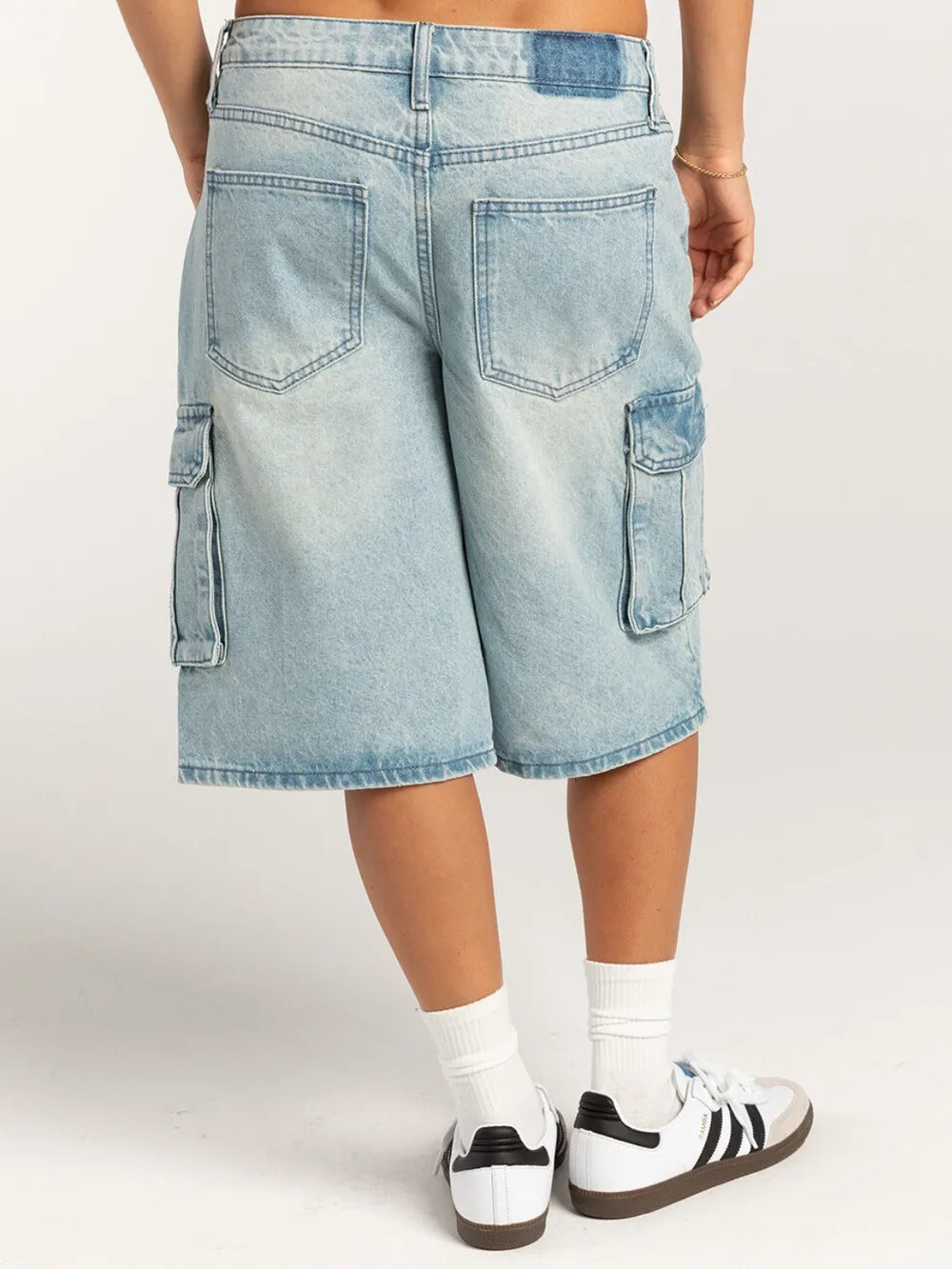 Street trendsetters ordinary washed workwear women's denim straight leg pants