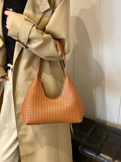 Texture PU Leather Shoulder Bag