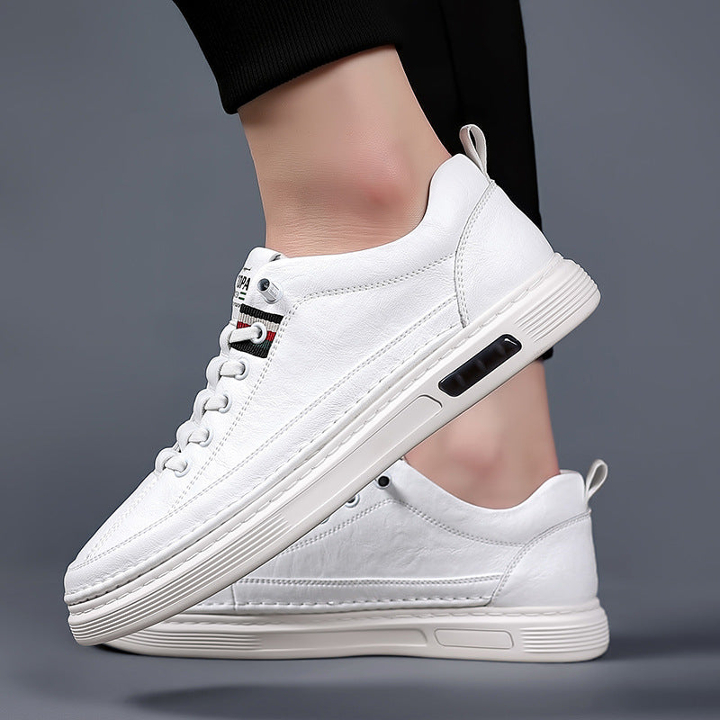 Trendy and versatile men's casual shoes, board shoes, leather soft soled breathable leather shoes