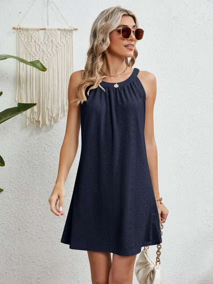 Women's swimsuit hollowed out crochet top sleeveless beach dress